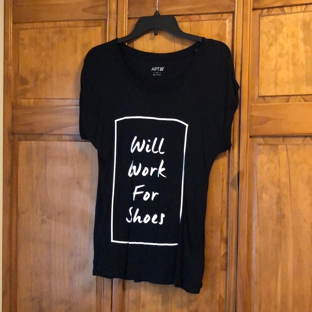 NWT Apt. 9 Will Work For Shoes Tee Small